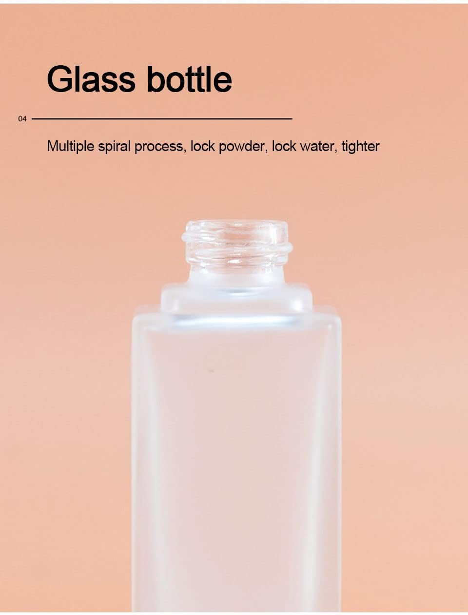 2Packs 40ml/1.4oz Empty Frosted Glass Foundation Bottle, Travel Refillable Square Lotion Pump Bottles for Essential Oils Body Cream Samples Vials Emulsion Essence