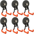 ULIBERMAGNET New Upgraded Heavy Duty Magnetic Garage Hooks,6 Pack Strong Large Magnet Hooks for Power Drill,Garden Tools,Hose,Pegboard,Garage, Workshop,Magnetic Storage Hook for Hanging(Orange) by ULIBERMAGNET