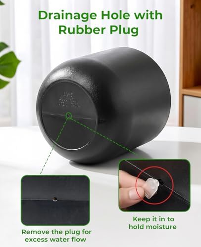 homenote 13/11.5/10 Inch Large Plastic Flower Pots with Drainage (3 Pcs) - Image 6