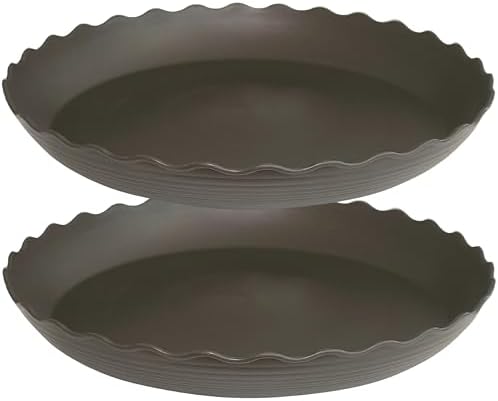 2 Pack of 16 inch Plant Saucer Plant Tray, Plastic Plant Saucer, Heavy Duty Plant Tray for Pots, Plant Saucers for Indoors Planter, Garden Water Plate Bowls for Gallon Grow Bags (Brown) by Unknown