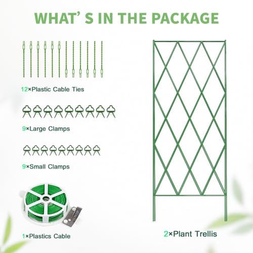 DoCred 39.4" H Cucumber Trellis, 2 Pack Foldable A Frame Garden Trellis - Image 6