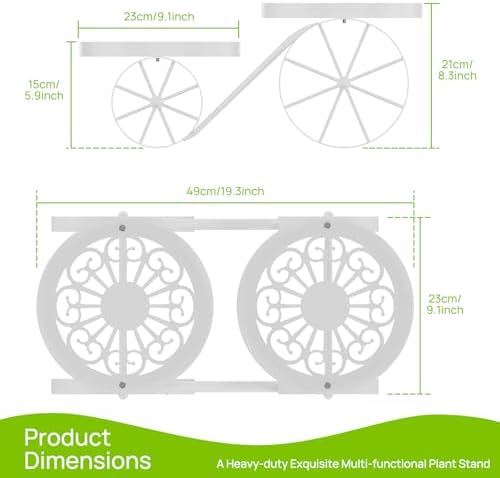 Cute Plant Stand Indoor Outdoor 2-Tier Metal Heavy Duty Flower Pot Holder - Image 4