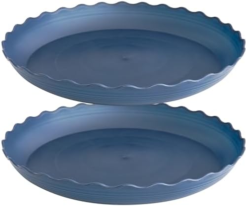 2 Pack of 12 inch Plant Saucer Plant Tray, Plastic Plant Saucer, Heavy Duty Plant Tray for Pots, Plant Saucers for Indoors Planter, Garden Water Plate Bowls for Gallon Grow Bags (Blue) by Unknown