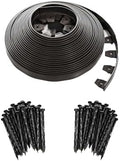 EasyFlex Heavy-Duty No-Dig Landscape Edging with BONUS Anchoring Spikes, 1.7 in. Tall Straight Top Commercial Grade Plastic Garden Border, 100 Foot Kit, Black (3100-100CXX) by EasyFlexLandscapeProducts