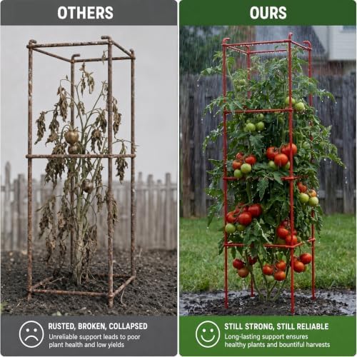 6-Pack 46inch Metal Tomato Cage for Garden Plant Support - Image 5