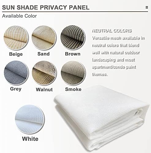Alion Home Sun Shade Panel Privacy Screen with Grommets on 4 Sides for Outdoor, Patio, Awning, Window Cover, Pergola (8' x 8', White) - Image 6