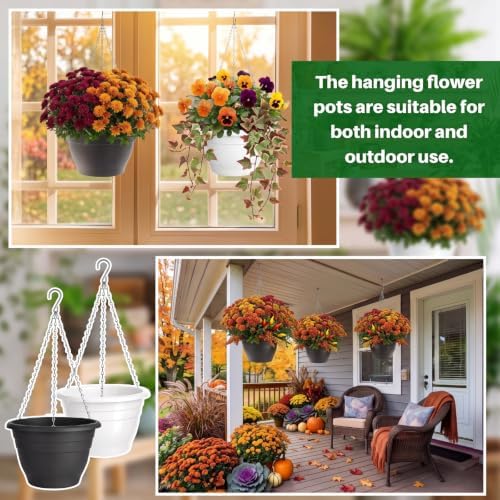 40 Pcs 10 Inch Plastic Hanging Planter Bulk Self Watering Hanging Baskets for Plants with Holes and Chain Plant Pot Outdoor Indoor Planter for Garden, Balcony, Porch, Patio Decor - Image 5