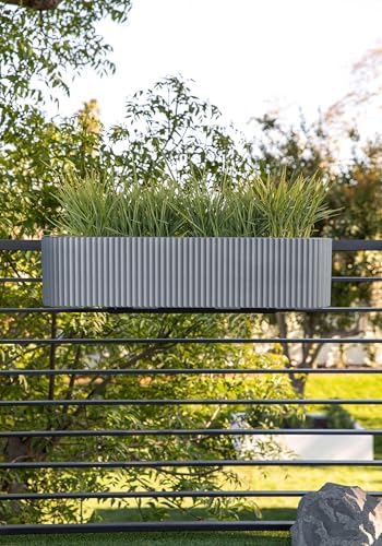 Veradek Demi Series Railing Planter - Round Window Box with Bracket - Image 4