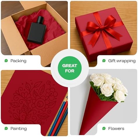 Red Kraft Paper Roll 36" x 2160" (180 feet) - USA-Made Craft Paper Roll 50lb Thickness for Art - Red Wrapping Paper for Gift Wrapping & Moving - High-Density Roll for School by IDL Packaging - Image 6