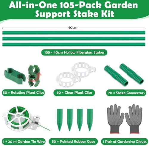 337 PCS Garden Stakes, Fiberglass Tomato Stakes, Garden Sticks - Image 2