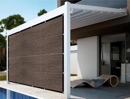 Shatex 90% Sun Shades for Patios 10x 10ft Shade Fabric Sun Shade Cloth Taped Edge with Grommets Sun-Block Mesh Shade for Pergola Cover Canopy Mocha, 12 Bungee Balls - Image 5