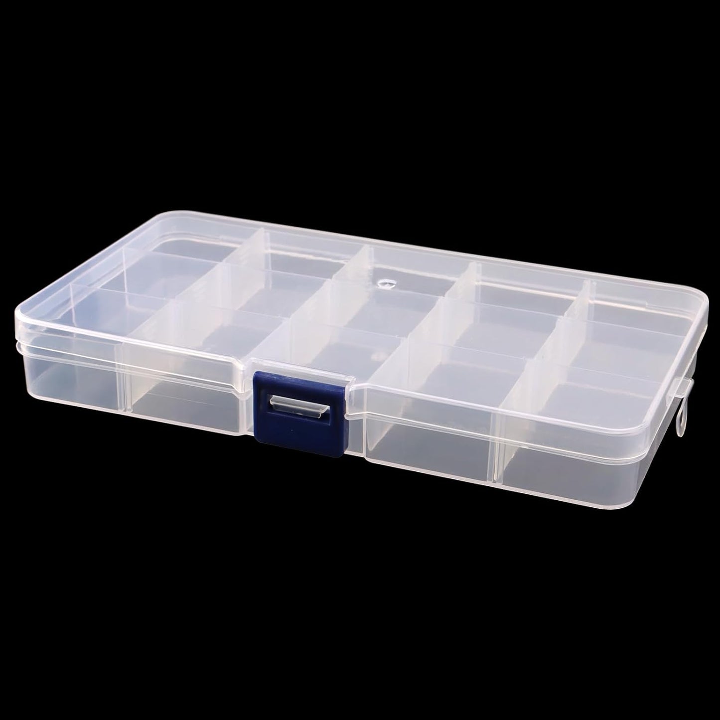 KINJOEK 32 Pack 15 Grids Plastic Bead Organizer Containers Storage, Adjustable Dividers Diamond Jewelry Craft Painting Storage Case, Clear Small Fishing Tackle Box for Sewing Cross Stitch Accessories