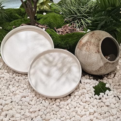 Plant Tray for Pots - 9 Inch Ceramic Plant Saucer for Indoors, Plant Water Tray Plant Drainage Dray Decorative Flower Pot Saucer Plant Plates to Catch Water(Frosted White) - Image 6