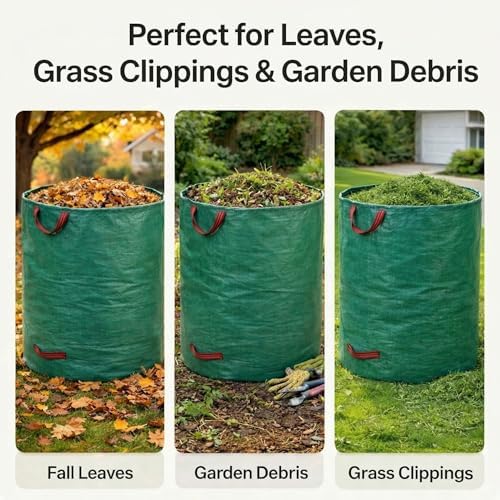 Professional 4-Pack 132 Gallon Gardening Bags for Lawn Yard, Extra Large Reusable Leaf Bags, Waste and Trash Container - Image 4