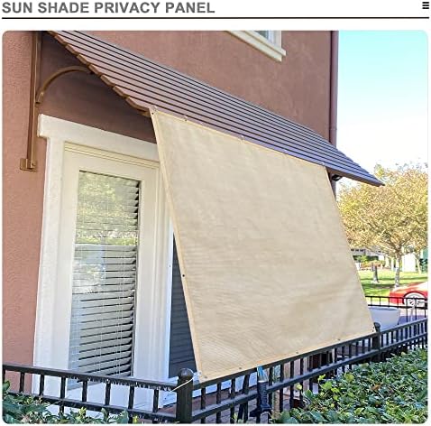 Alion Home Sun Shade Panel Privacy Screen with Grommets on 4 Sides for Outdoor, Patio, Awning, Window Cover, Pergola (4' x 8', Banha Beige) - Image 5