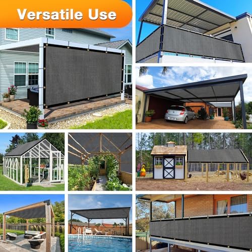 Artpuch Outdoor Pergola Shade Cover 14x15 FT Sun Shade Cloth with Grommets Dark Grey 90% UV Protection Canopy Patio Privacy Screen (Customized Available) - Image 6