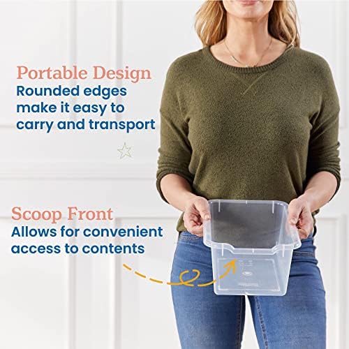 ECR4Kids Scoop Front Storage Bins, Multipurpose Organization, Clear, 10-Piece - Image 4