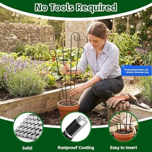Thealyn 4 Pack 23 Inch Plant Trellis for Potted Plants - Image 2