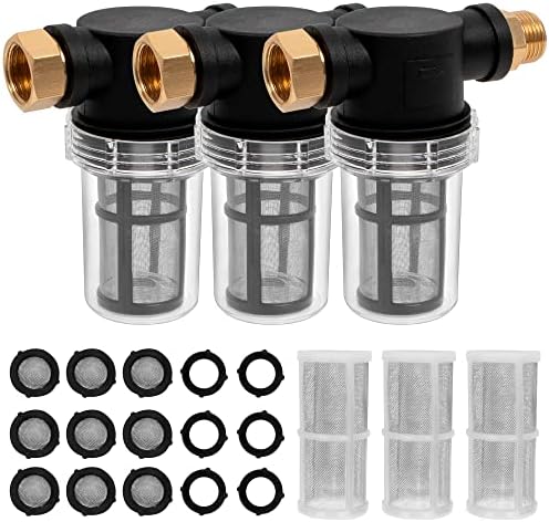 BEETRO Garden Hose Filter for Pressure Washer Inlet Water, Sediment Filter Attachment, with 100 Mesh and 40 Mesh Screen, 3 Sets by BEETROUSA