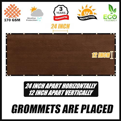 Royal Shade 6' x 140' Brown Fence Privacy Screen, 90% Blockage Windscreen - Image 4