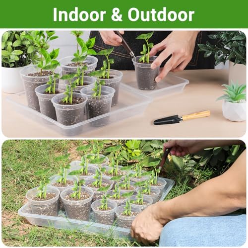Greaner Clear Plant Plates to Catch Water, 12 Inch Durable Thick Saucer for Flower Pot, Square Plant Saucer Plant Trays for Pots, Flower Pot Saucers to Catch Water Drip Tray(6 Packs) - Image 5