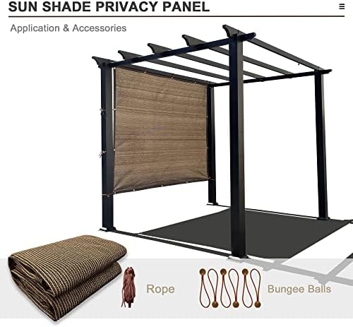 Alion Home Sun Shade Panel Privacy Screen with Grommets on 4 Sides for Outdoor, Patio, Awning, Window Cover, Pergola (10' x 16', Mocha Brown) - Image 6