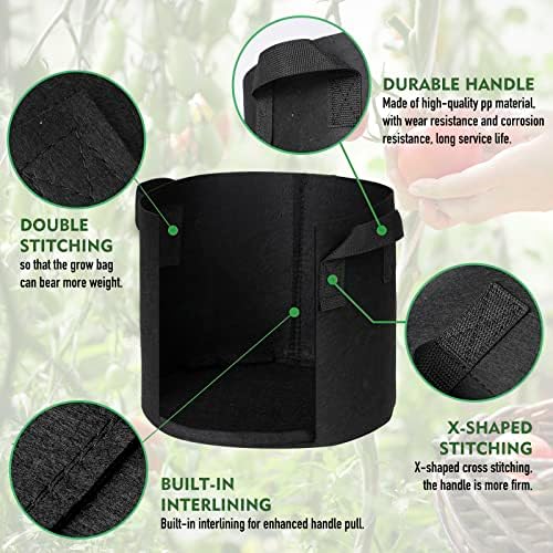 WEIFENG 3-Pack 30 Gallon Grow Bags, Extra Large Heavy Duty Fabric Pot for Very Large Trees, Commercial Gardening - Image 4