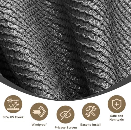 LOVE STORY 8x20 FT Sun Shade Cloth with Grommets for Patio, Dark Grey - Image 4