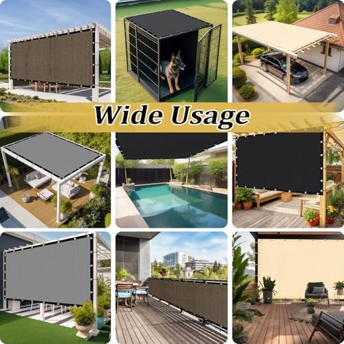 Shade&Beyond Customized Size 6' X 16' Shade Cloth with Grommets, 90% UV Protection UV Protection Mesh Tarp Sun Screens for Patio GN01, Rust Red - Image 6