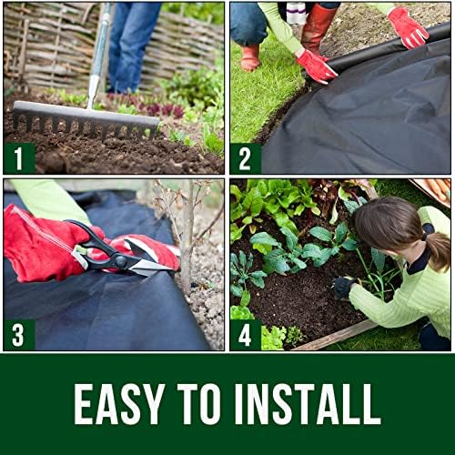 Garsum 5oz Garden Weed Barrier Landscape Fabric Durable & Heavy-Duty Weed Block Gardening Mat, Commercial Ground Cover Eco-Friendly,Easy Setup, Superior Weed Control (3x300ft) - Image 6
