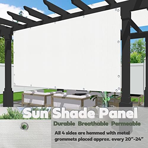 Alion Home Sun Shade Panel Privacy Screen with Grommets on 4 Sides for Outdoor, Patio, Awning, Window Cover, Pergola (8' x 8', White) - Image 2