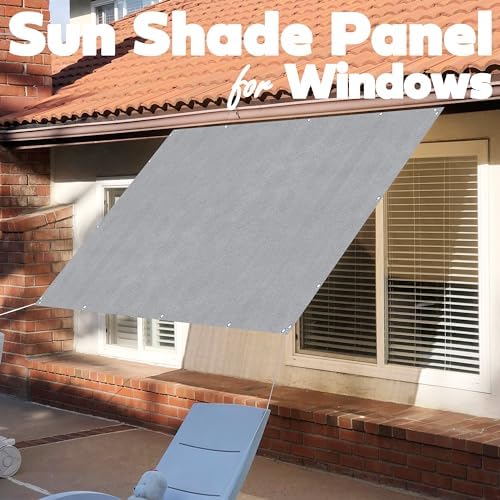 Alion Home Sun Shade Panel Privacy Screen with Grommets on 4 Sides for Outdoor, Patio, Awning, Window Cover, Pergola (12' x 10', Light Grey) - Image 3