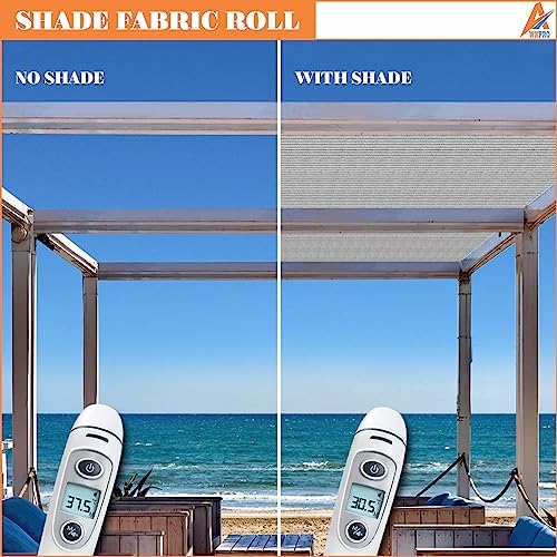 8' x 143' Sun Shade Roll Sun Shade Sunlight Blockage Cover for Outdoor Backyard Patio Pergola Greenhouse Plants (Light Gray) - Image 6