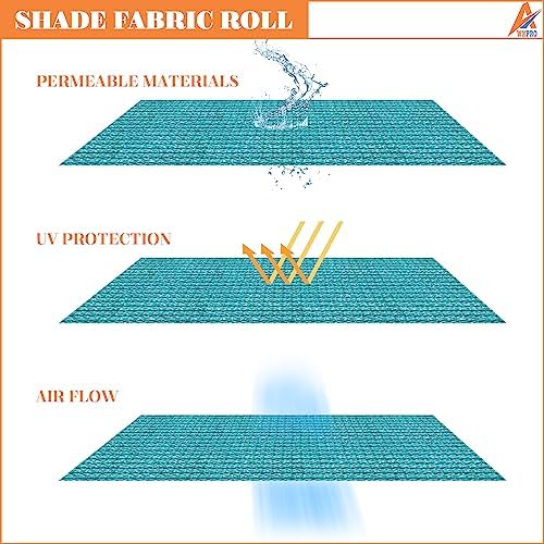 8' x 71' Sun Shade Roll Sun Shade Sunlight Blockage Cover for Outdoor Backyard Patio Pergola Greenhouse Plants (Turquoise) - Image 4