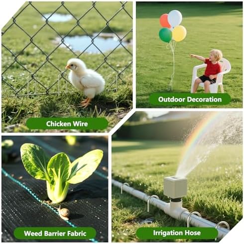 AAGUT U Shaped Garden Stakes 6 Inch, Galvanized Landscape Staples for Tube - Image 6