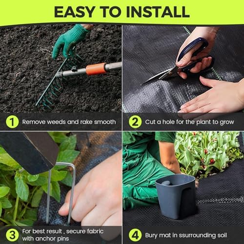 Weed Barrier Fabric Landscape Driveway Fabric Heavy Duty Garden 3ft x 50ft Landscaping Fabric Outdoor Weed Mat Weed Control Gardening Mat Geotextile Fabric - Image 5
