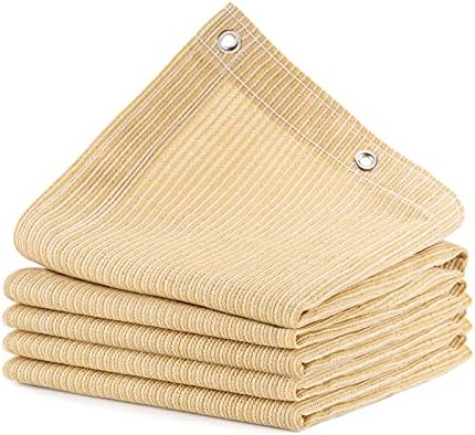 90% Outdoor Sun Shade Cloth, 6' x 8', Pergola, Deck, and Backyard Patio Sunshade with UV Protection, Heat Resistant HDPE Material, Reinforced Grommets (6x8 FT, Wheat) by ABOSUN