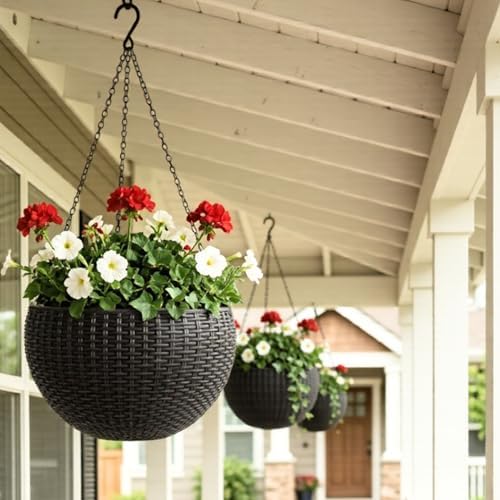 LaLaGreen Indoor Hanging Planters (11in, 1 Pack) Self-Watering Flower Pots by L%C3%A1L%C3%A1Green