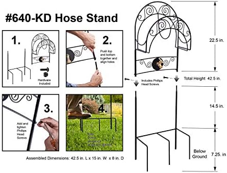 Liberty Garden 640-KD Decorative w/Bib Hose Stand, Black - Image 5