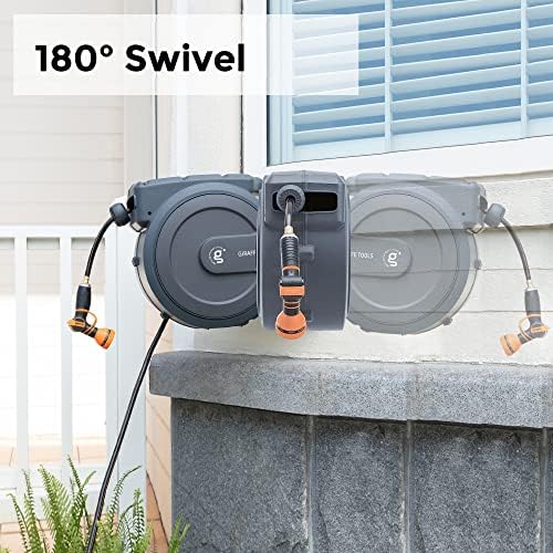 Giraffe Tools Retractable Garden Hose Reel 1/2"130FT Metal Bracket - Image 4
