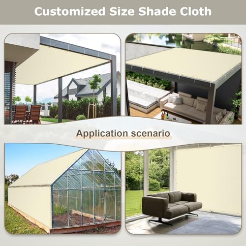 LOVE STORY 10x12 FT Sun Shade Cloth with Grommets for Patio, Butter Cream - Image 6