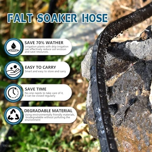 Flat Soaker Hose 25FT 2-Pack for Garden Beds - Image 2