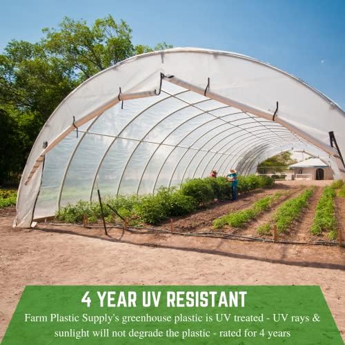 Farm Plastic Supply - Clear Greenhouse Plastic Sheeting - 6 mil - (16' x 50') - 4 Year UV Resistant Polyethylene Greenhouse Film, Hoop House Green House Cover for Gardening, Farming, Agriculture - Image 3