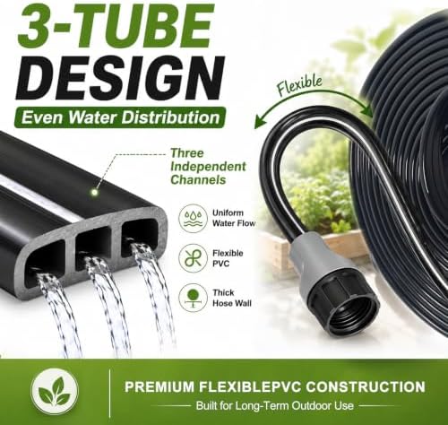 Sprinkler Hose with Holes 100 Ft (25ft 4pack) for Garden Watering - Image 2