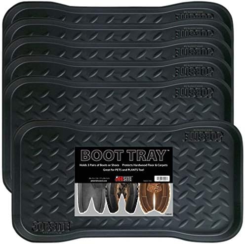 JobSite Heavy Duty Boot Tray, Multi-Purpose for Shoes, Pets, Garden - 15 x 28 Inch - 6 Trays by JobSite