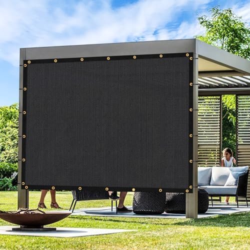 Artpuch Outdoor Pergola Shade Cover 7x23 FT Sun Shade Cloth with Grommets Black 90% UV Protection Canopy Patio Privacy Screen (Customized Available) by Artpuch