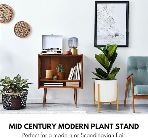 Fox & Fern Large Adjustable Plant Stand Indoor, Bamboo Stand, 11 - 15 Inch - Image 2
