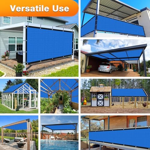 Artpuch Outdoor Pergola Shade Cover 8' X 18' Sun Shade Cloth with Grommets, 90% UV Protection Canopy Patio Privacy Screen (Customized Available) GN107, Blue - Image 6