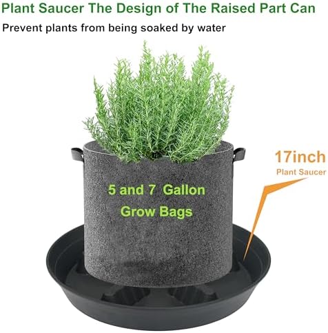 4 Pack Plant Saucer 17 inch 2 Pack, Raised Middle Plant Trays for Pots, Large Plastic Plant Saucers for Indoors, Water Tray for Plants,Drip Trays Plant Stand Water Catcher Tray, Pot Saucers for Plants - Image 4