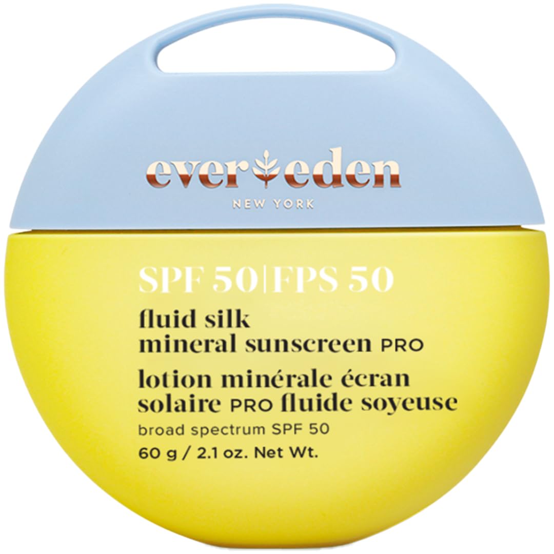 Evereden SPF50 Fluid Silk Mineral Kids Sunscreen: Clean Cooling Non-Nano UVA, UVB, & IR Protection for Sensitive Skin - Sheer, Lightweight, & Waterproof for Up to 40 Mins - Beach Day Toddler Sunscreen